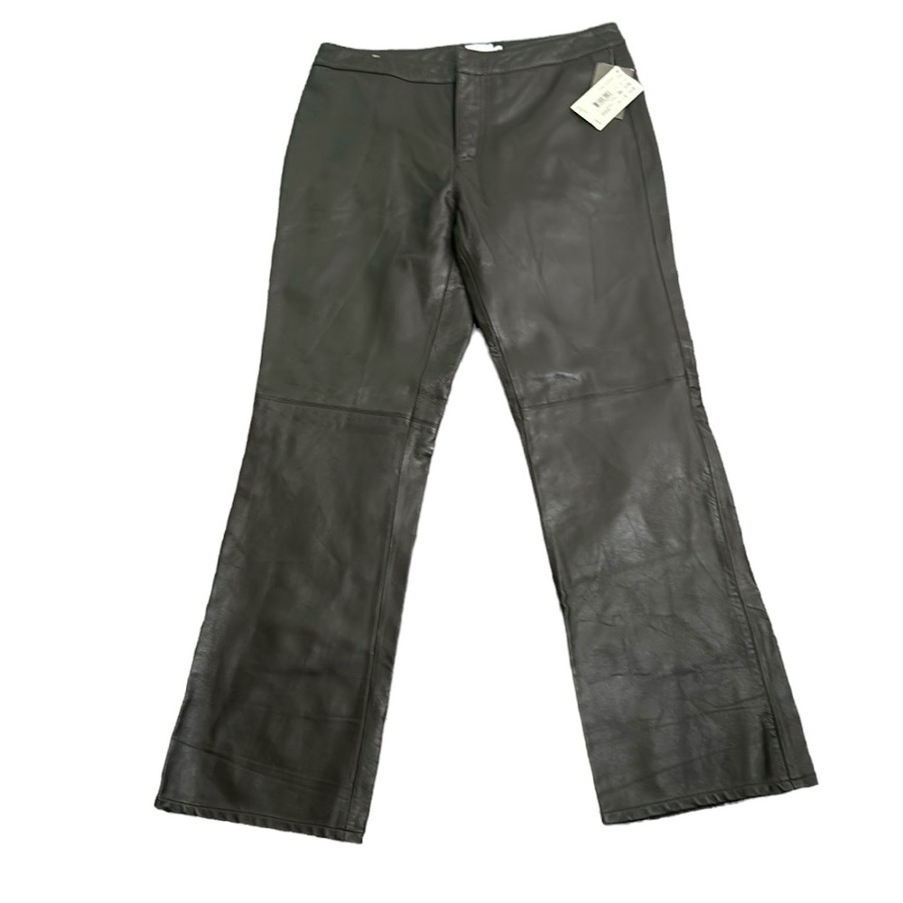 Calvin Klein matte nappa leather brown pants size 10 new